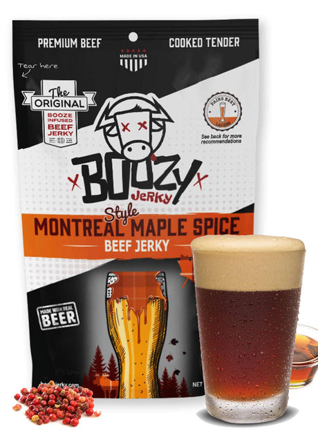 Boozy Jerky - Montreal Maple Spice Lager Beef Jerky