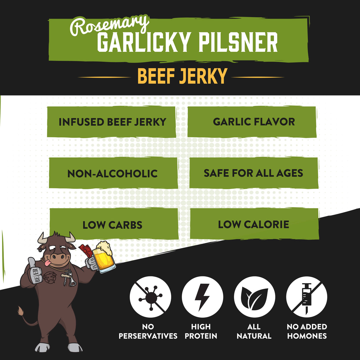 Boozy Jerky - Rosemary Garlicky Pilsner Beef Jerky