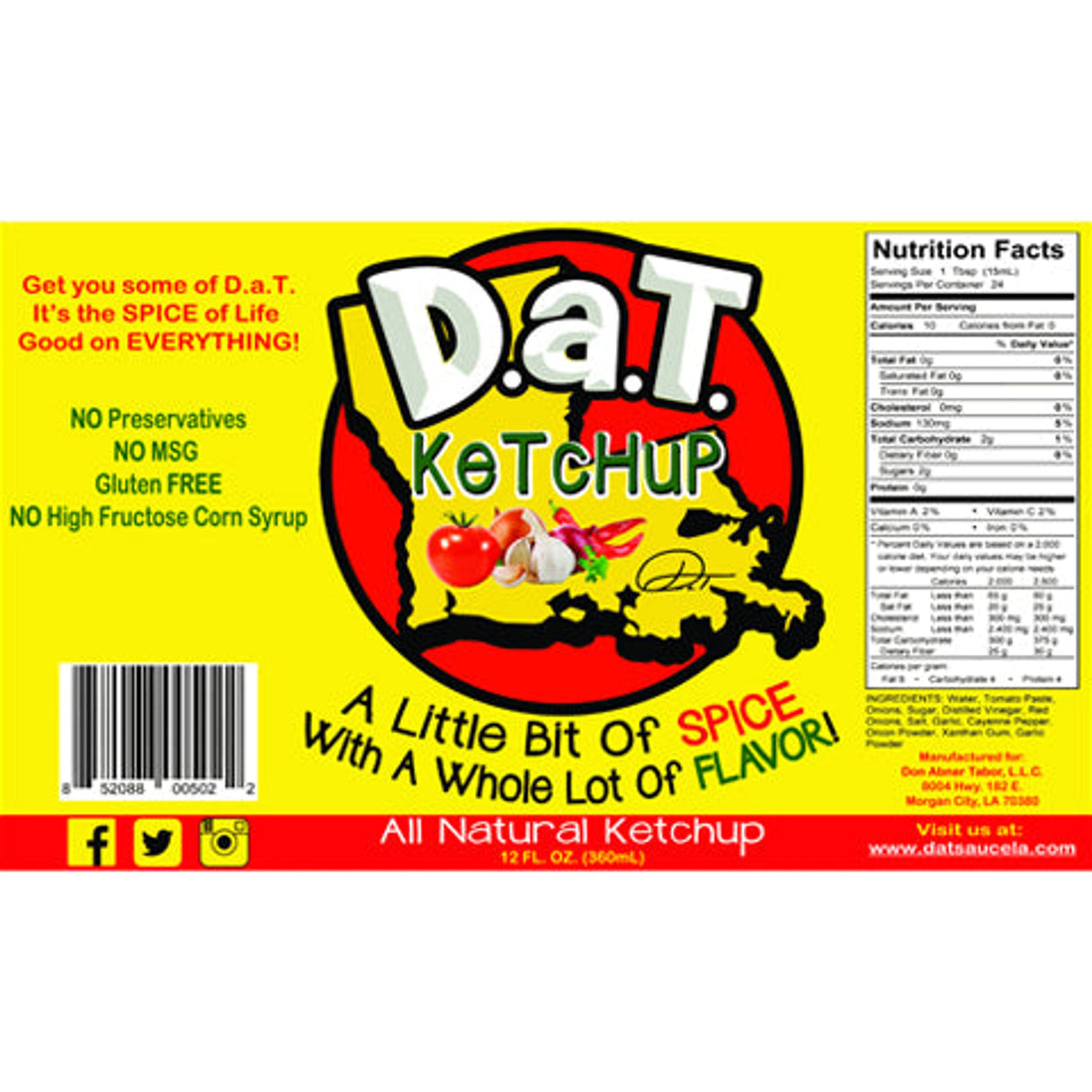 D.a.T KeTcHUP - Louisiana Ketchup - 355ml