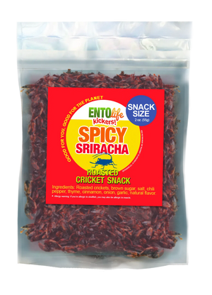 EntoLife Edible Insects - Crickets! - Sriracha Cricket Snacks: 55 Gram Snack Size