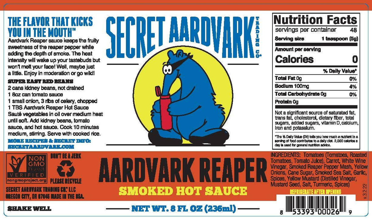 Secret Aardvark - Aardvark Reaper Smoked Hot Sauce