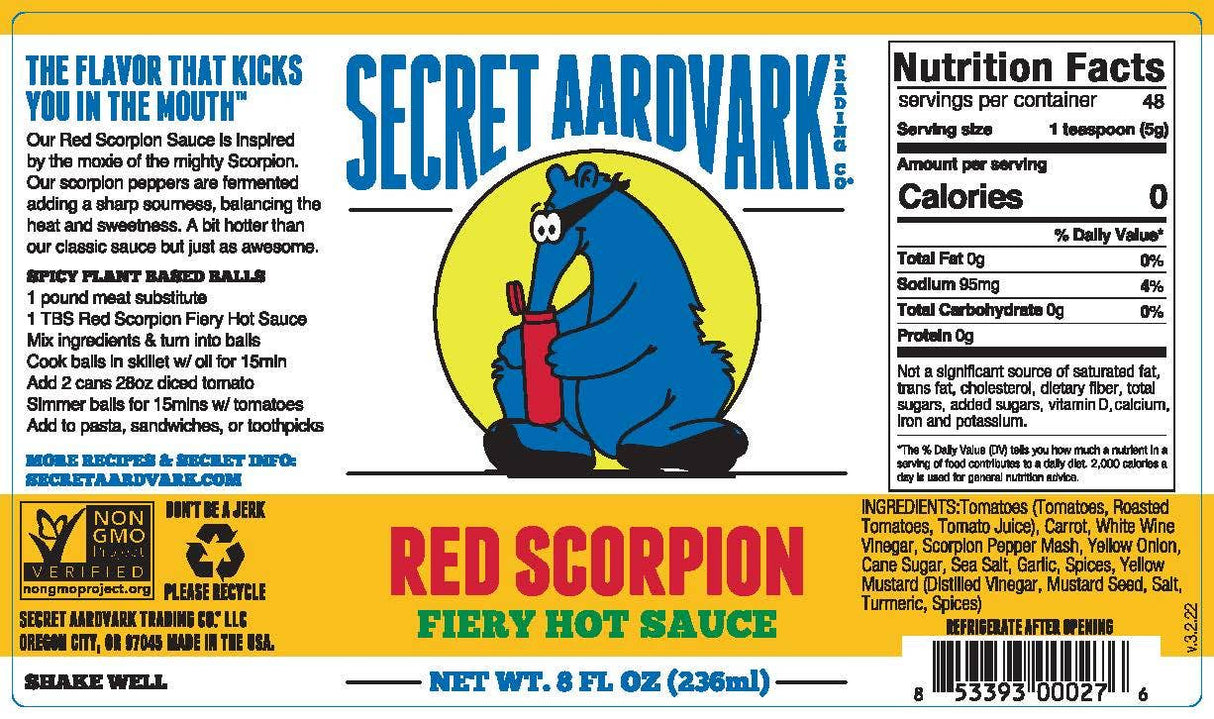 Secret Aardvark - Red Scorpion Fiery Hot Sauce