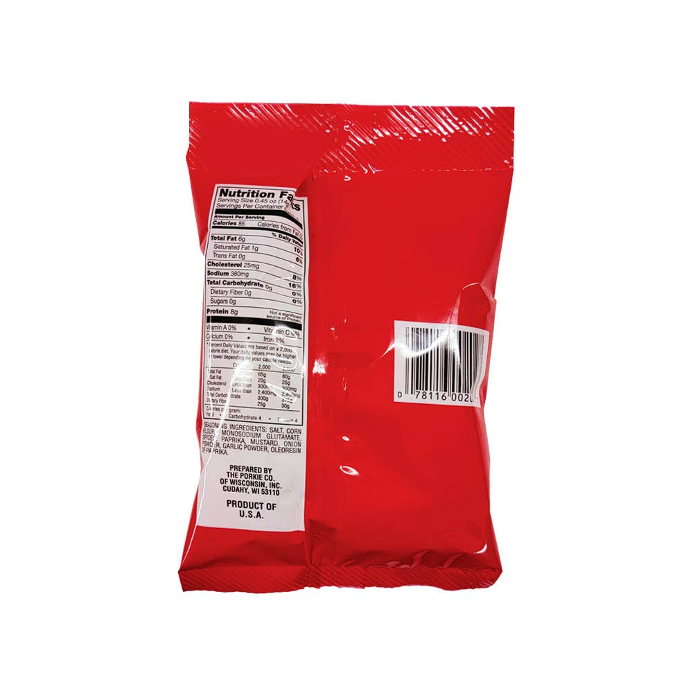 Pork King Good Porkie's Hot and Spicy Cracklins 1.75oz bag www