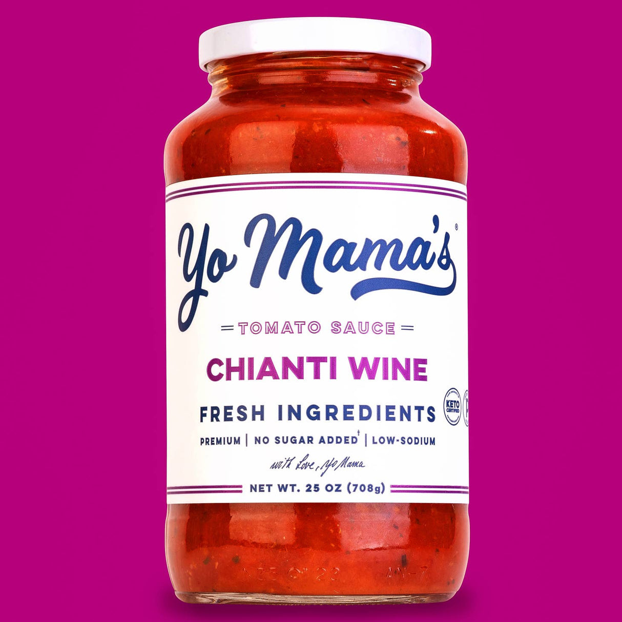 Yo Mama's - Divine Chianti Wine - Tomato Pasta Sauce - Keto / Low Carb